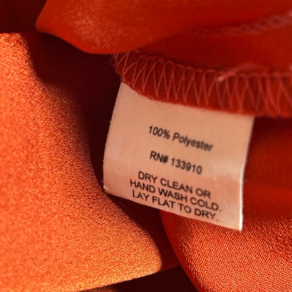 Show Me Your Mumu Silk Look Slip Dress L Orange Satin Cowl Neck Midi StrappyBack - Picture 4 of 13